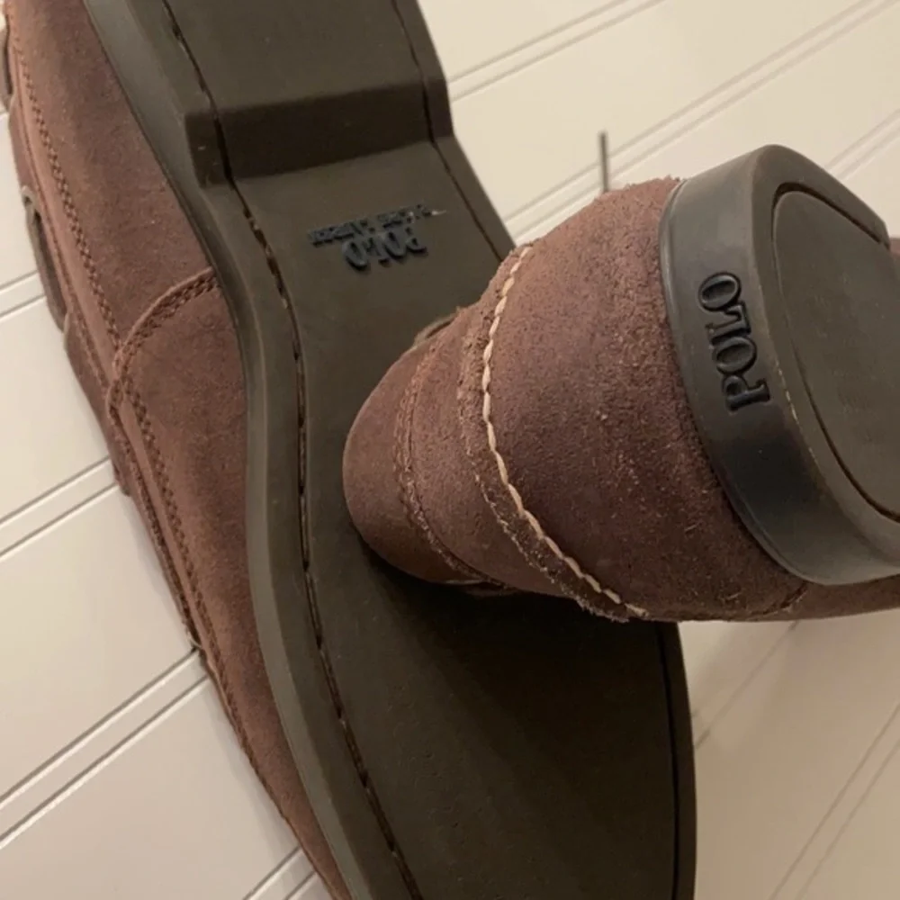 Ralph Lauren shoe Mens Brown Leather Polo Boat Shoe Size 13D